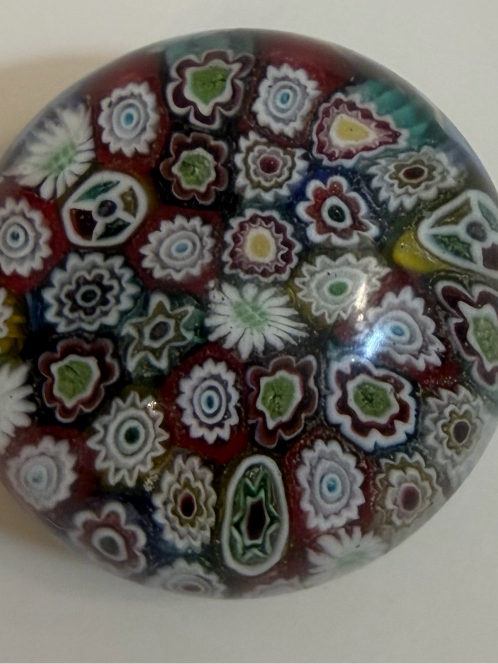 Vintage closepak millefiori art glass paper weight